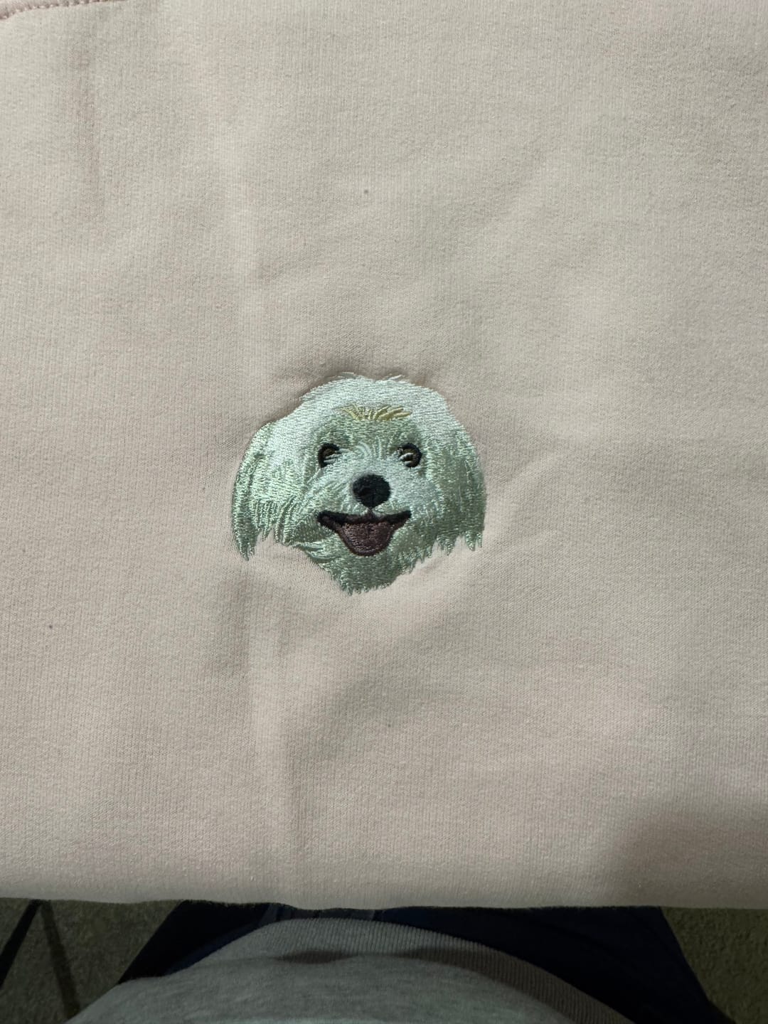 Customer photo review of Custom Embroidered Pet Crewneck