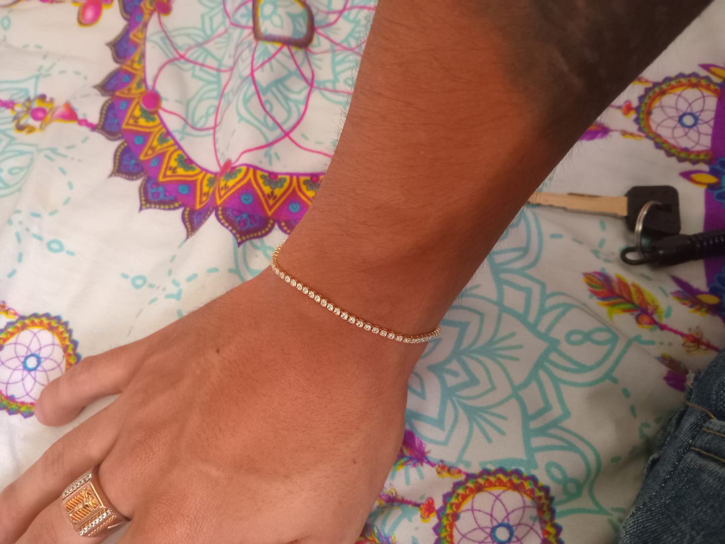 Customer photo review of Pulsera Tenis en Oro laminado 18k