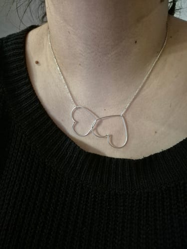 Customer photo review of Collier Coeur "Perle Entrelacé" Argent