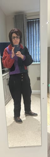 Customer photo review of Lowie Corduroy Colourblock Jacket