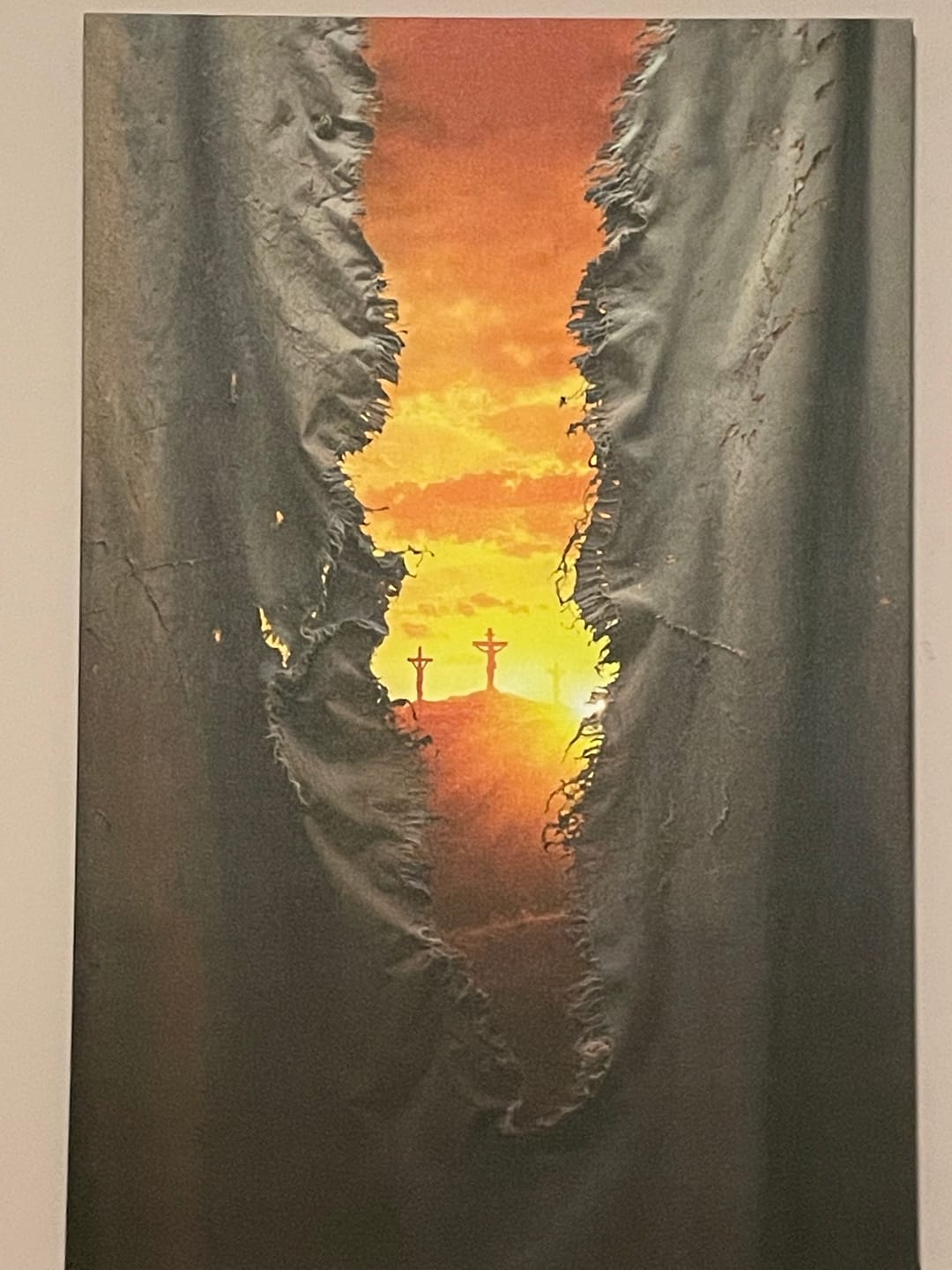 Customer photo review of The Veil Was Torn at Jesus' Crucifixion - Christian Wall Art Canvas