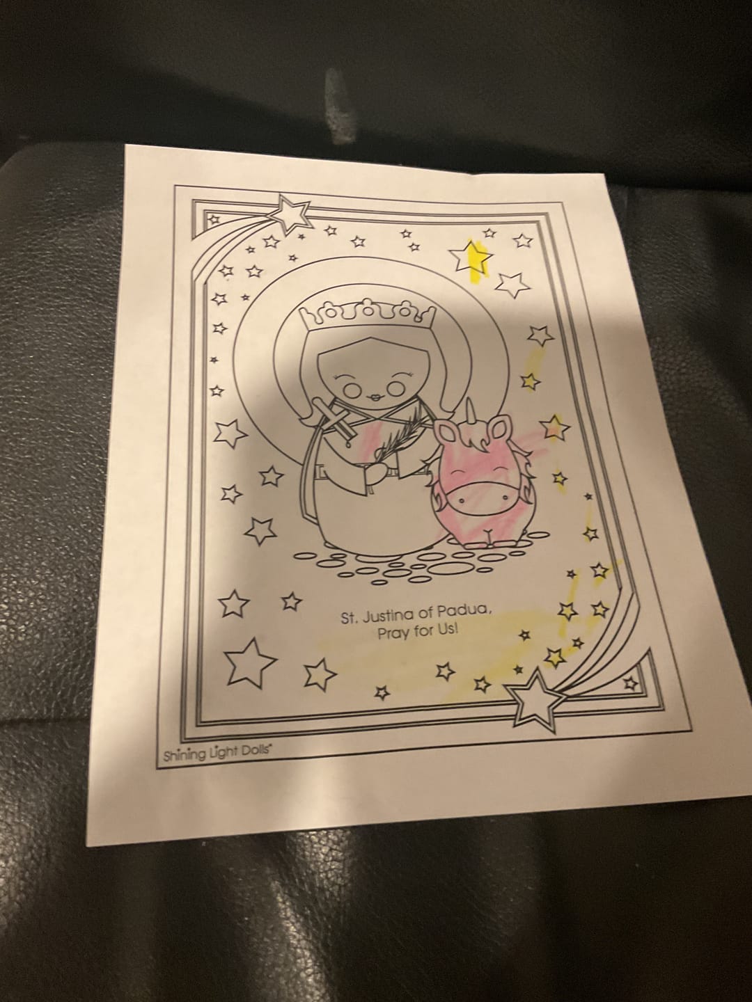 Customer photo review of October Saints Coloring Sheets - Digital Download