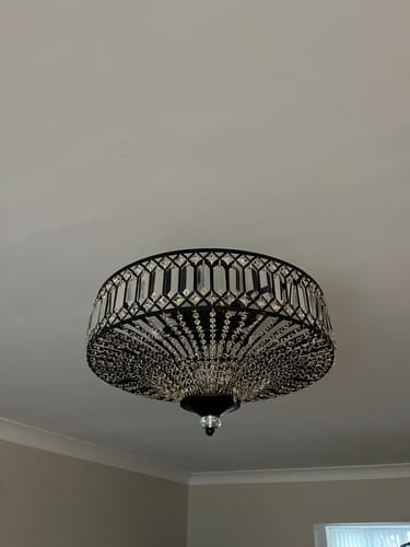 Customer photo review of Carved Crystal Drum Semi Flush Mount