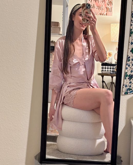 Customer photo review of Satin Sleepwear Pajama Set