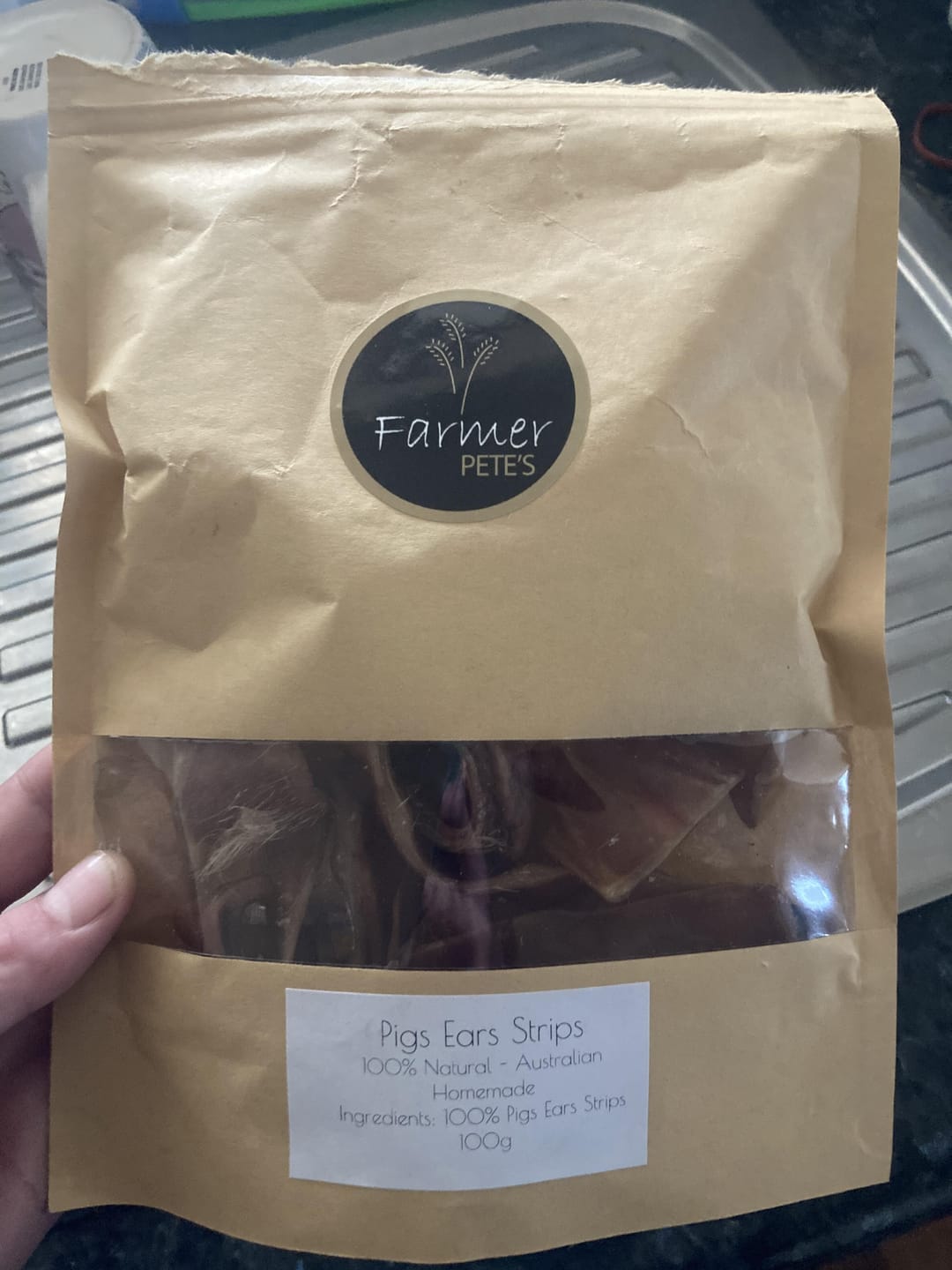 Customer photo review of Pigs Ear Strips