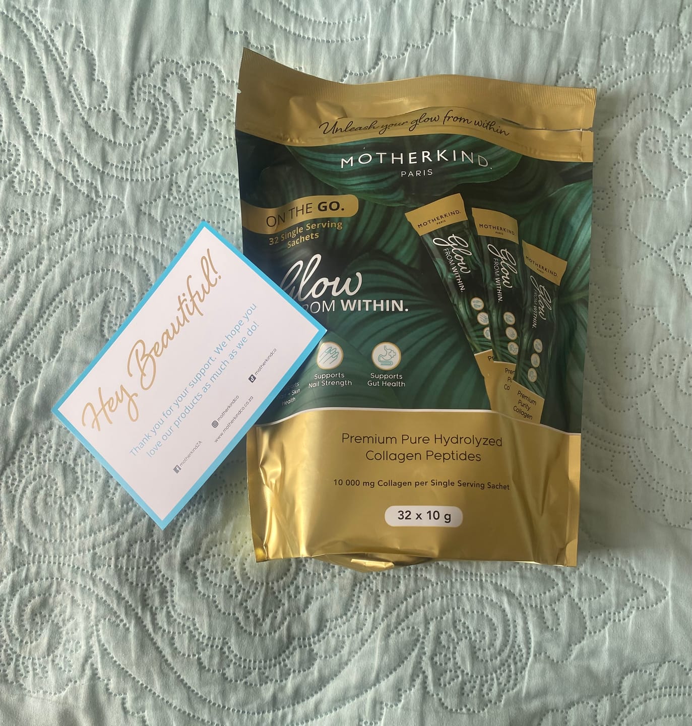 Customer photo review of Glow From Within Single Serving Sachet Starter Kit