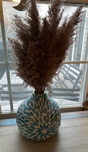 Customer photo review of Azure Medium Vase