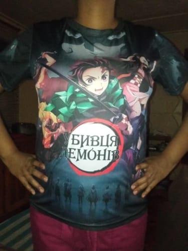 Customer photo review of Demon Slayer 3D Print T-Shirt – Unisex Summer Fashion Casual Harajuku Streetwear