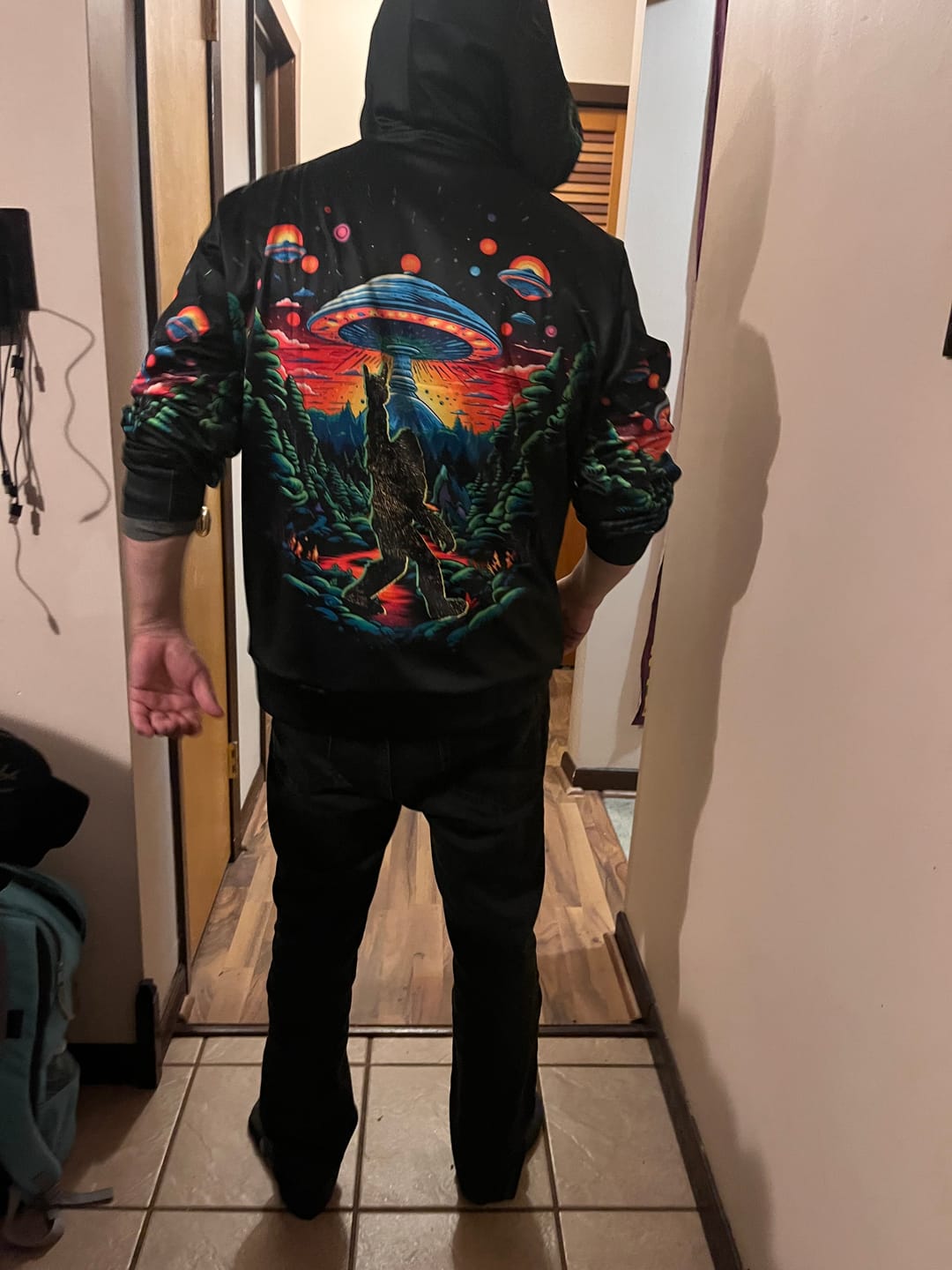 Customer photo review of Alien Bigfoot Night All Over Print Shirt