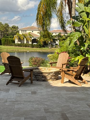 Customer photo review of DURAWEATHER POLY® Folding Adirondack Chair with Built in Footrest & Cup/Wine Holders King Size