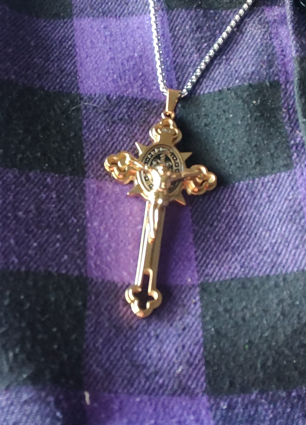 Customer photo review of FREE Today: St. Benedict Symbol Crucifix Exorcism Necklace