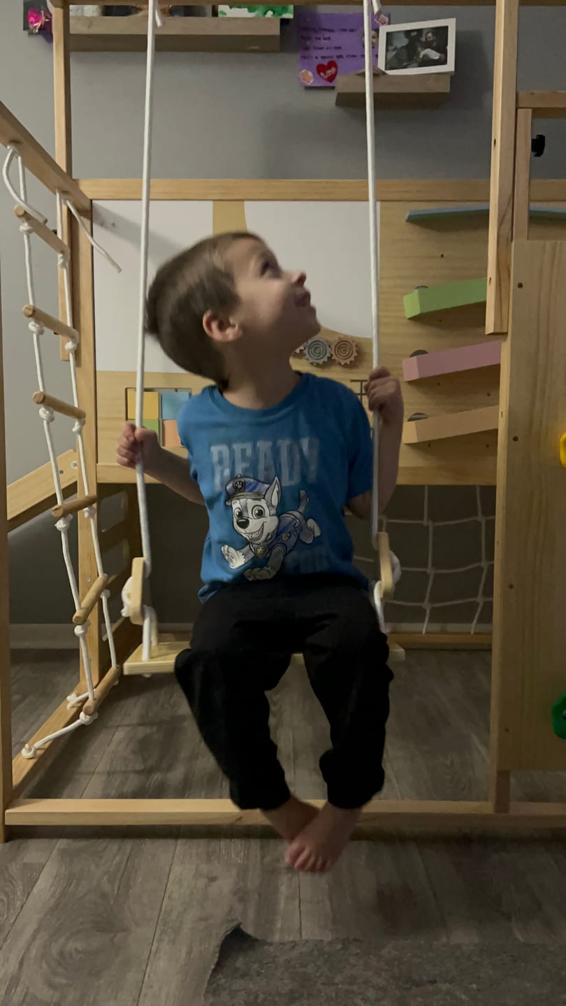 Customer photo review of Alpine Adventure Indoor Play Gym – Climber, Slide & Kids Activity Set