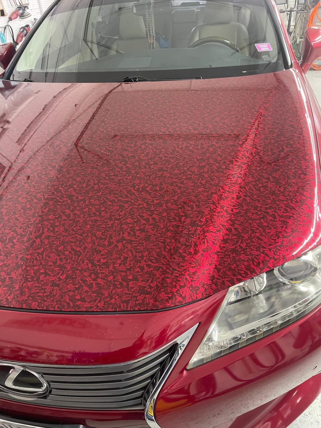 Customer photo review of Red Forged Carbon Fiber Vinyl Wrap