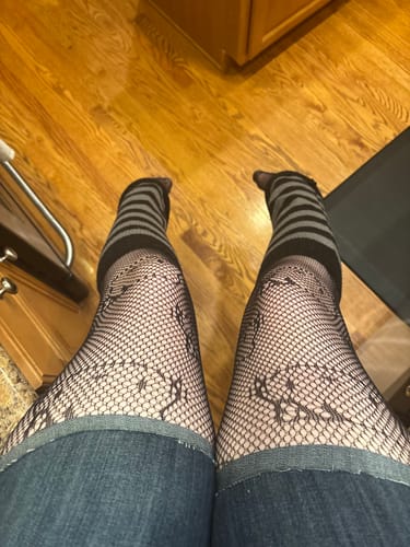Customer photo review of Y2K Cute Kitten Fishnet Tights