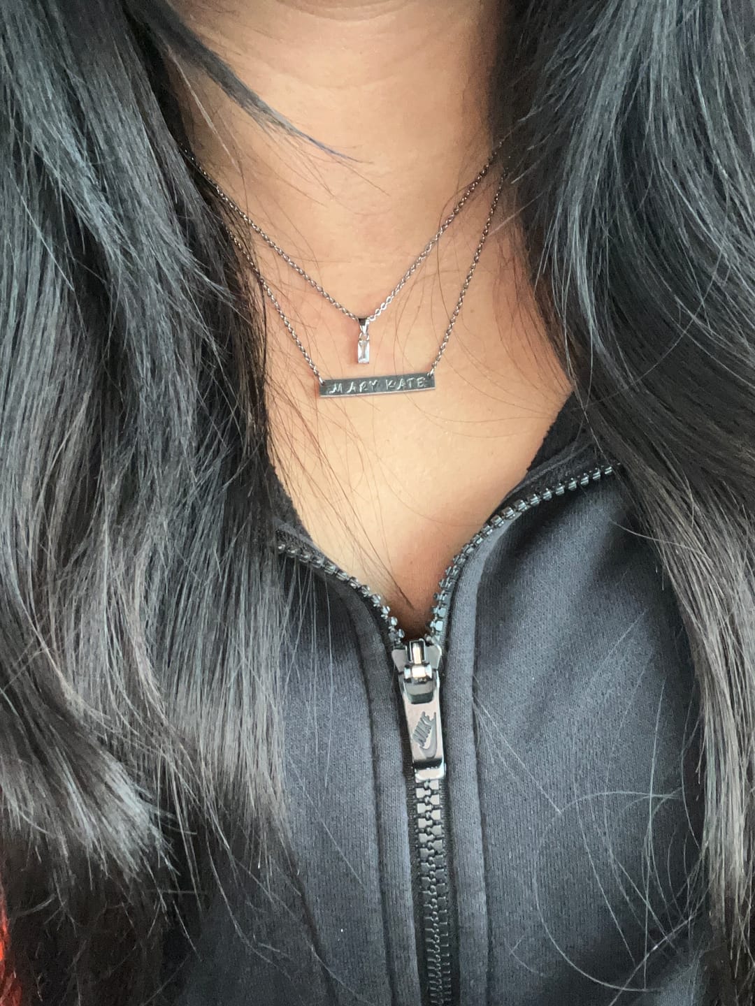 Customer photo review of Dainty Emerald Charm Necklace