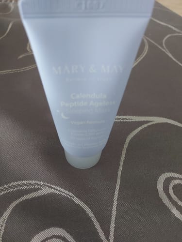 Customer photo review of Mary&May Calendula Peptide Ageless Sleeping Mask - kliņģerītes un peptīdu pretvecuma miega maska