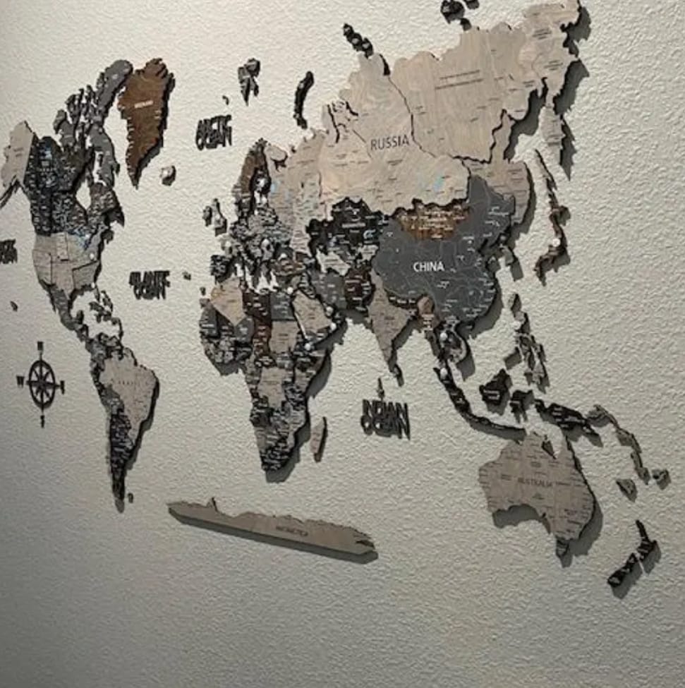 Customer photo review of 3D Drewniana Mapa Świata “Loft”