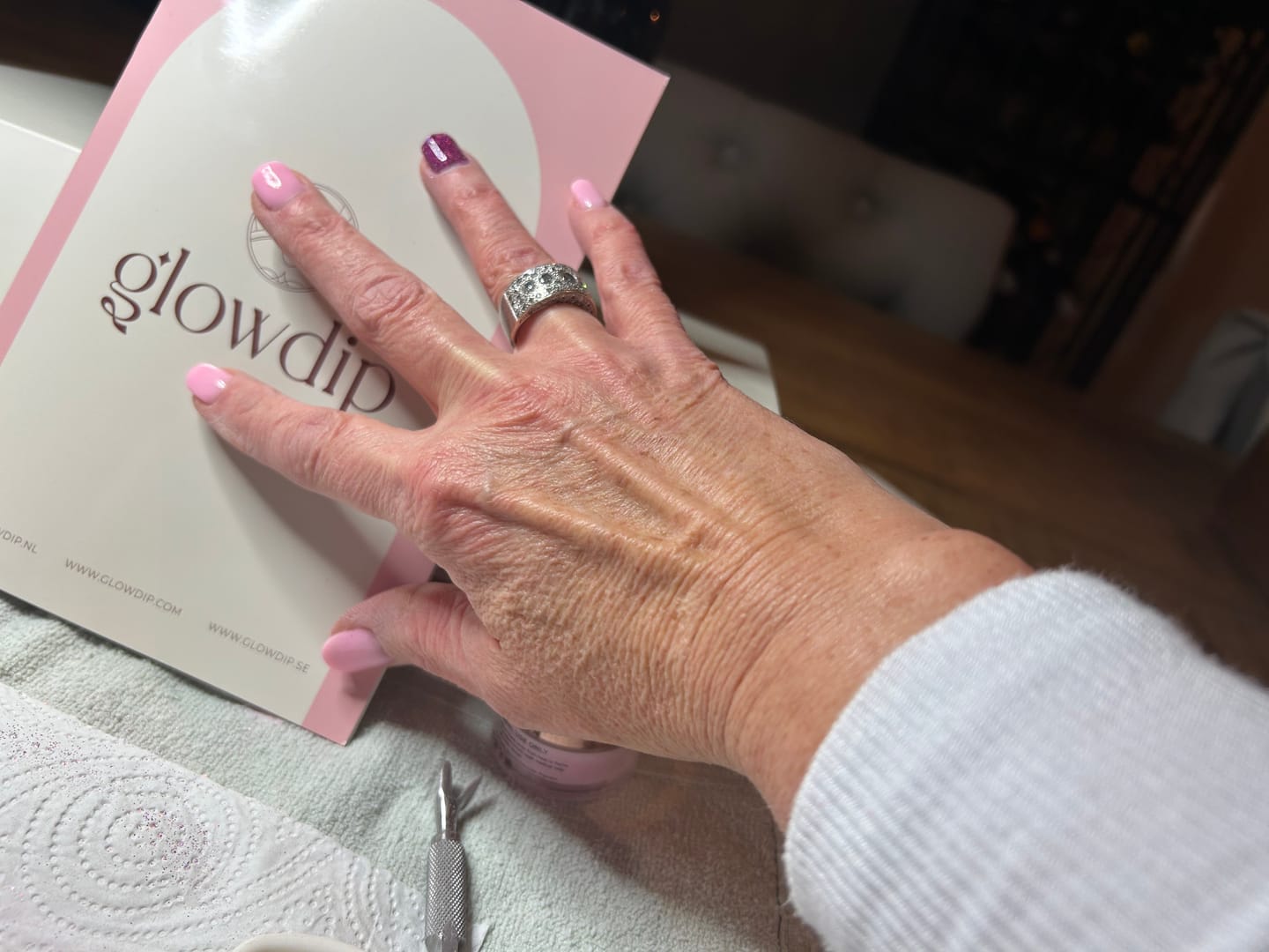 Customer photo review of Baby Pink Dipping Powder