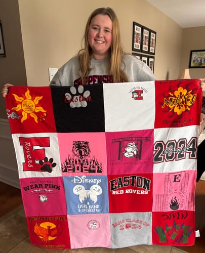 T-shirt quilt featuring east high school, east red rovers by Kimberly from PA