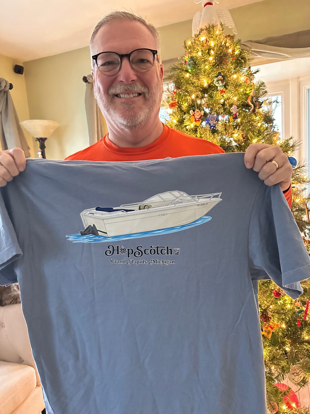 Customer photo review of Custom Boat T-Shirts - With Front Pocket