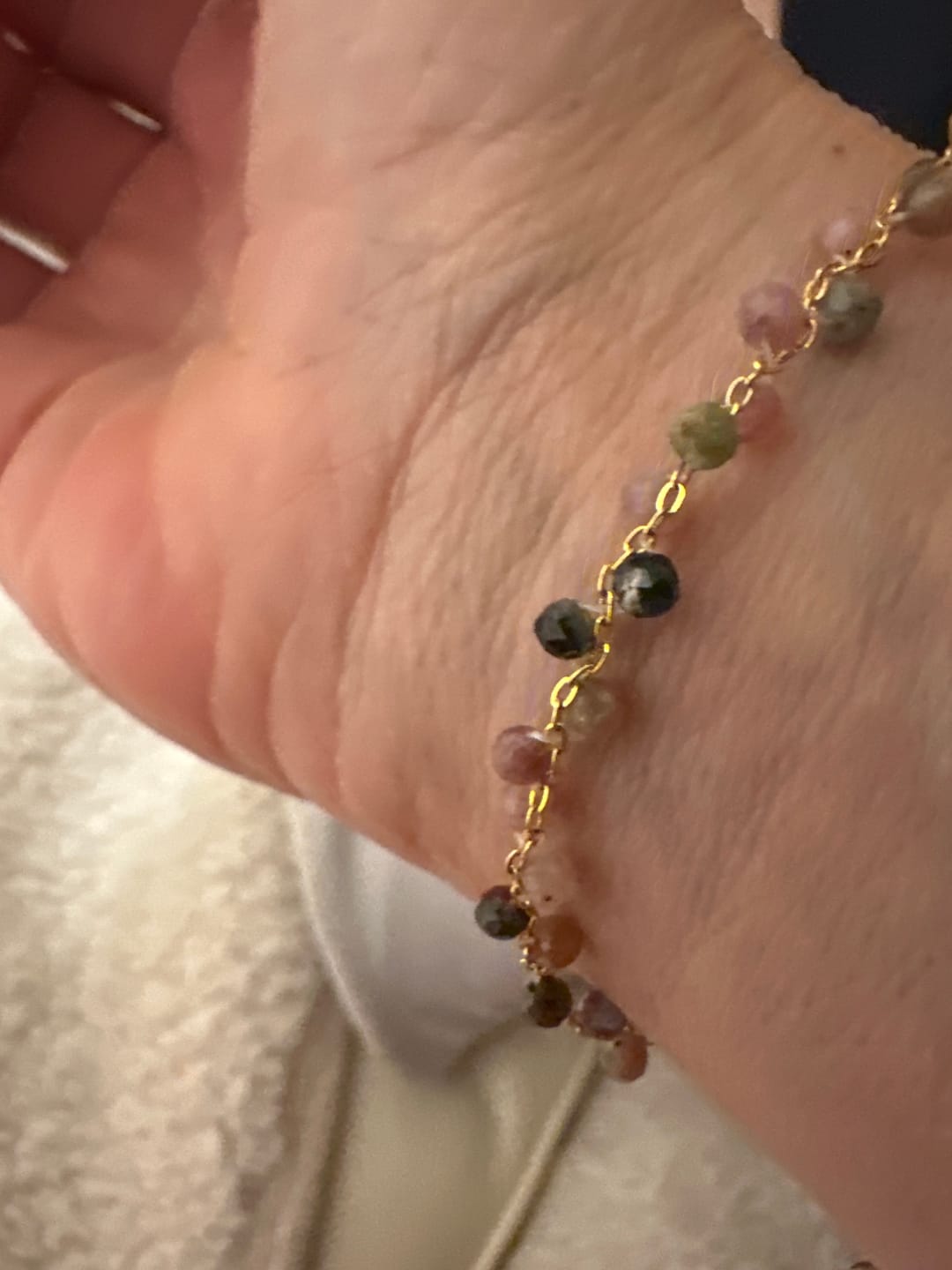 Customer photo review of Bracelet Élégant en Tourmaline Multicolore