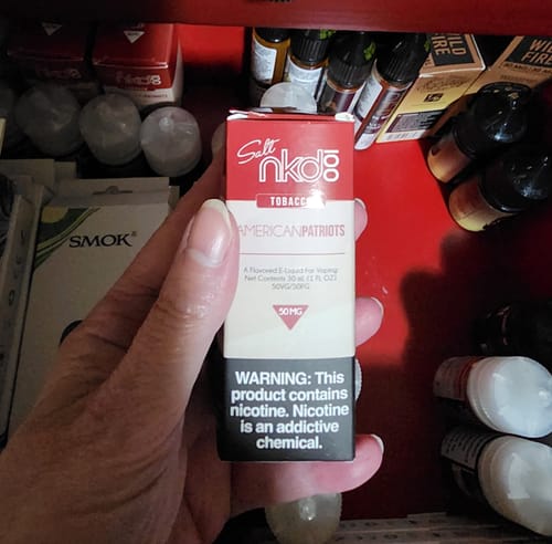 Customer photo review of NKD 100 Salt Tobacco American Patriots 30ml Nic Salt Vape Juice