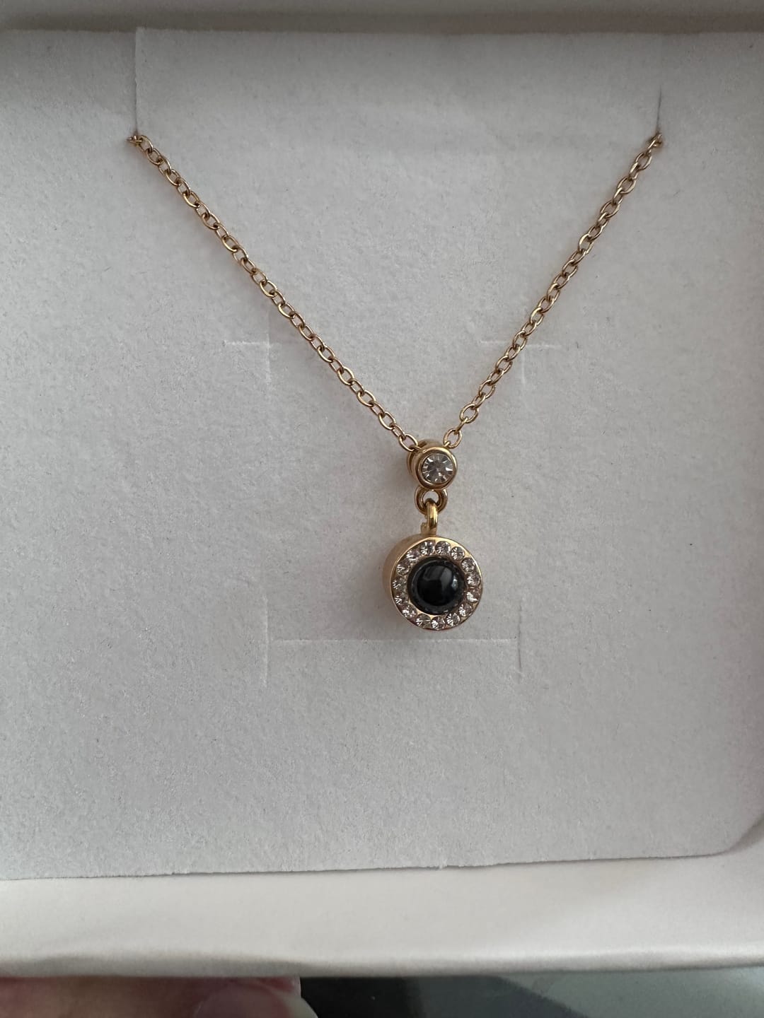 Customer photo review of Halo Photo Necklace