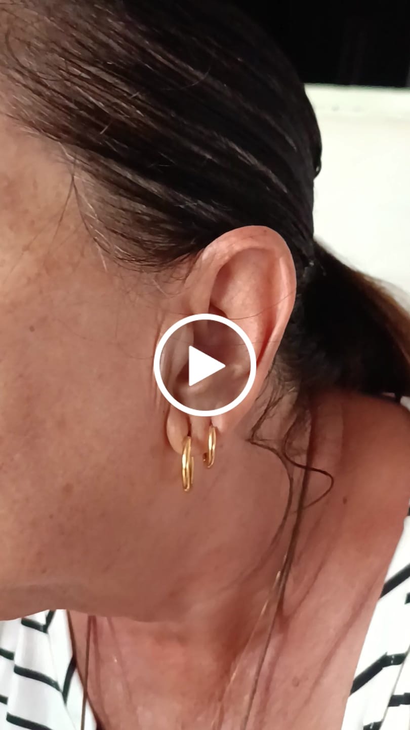 Customer video review of Brinco Trio de Argolas Banhado em Ouro 18K
