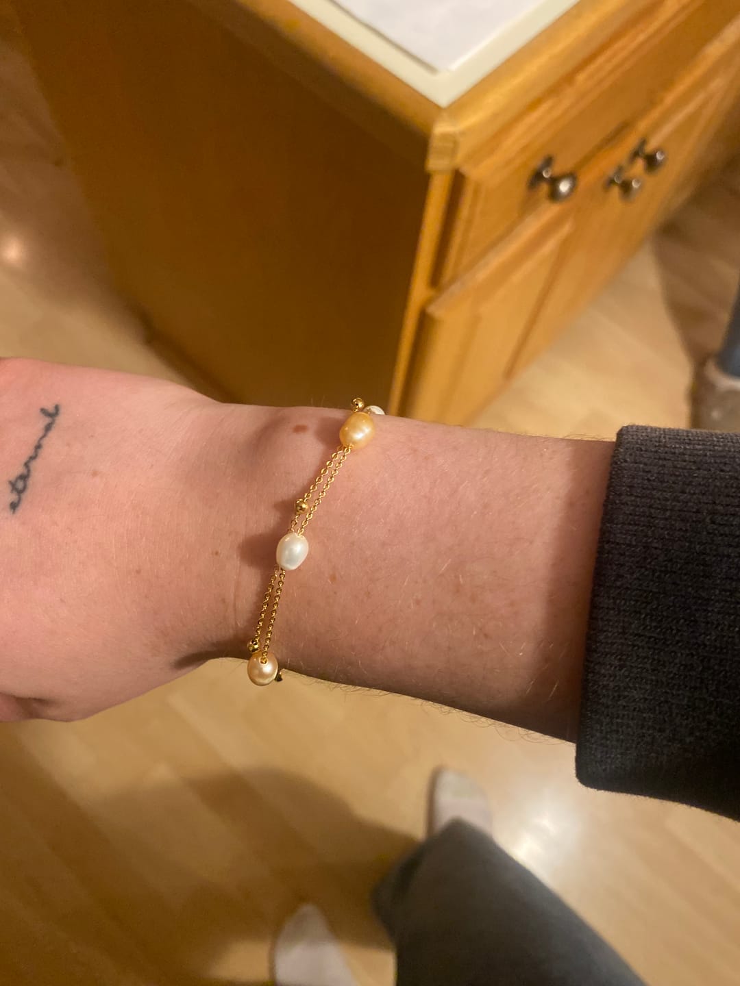 Customer photo review of Freshwater Pearl Layered Bracelet