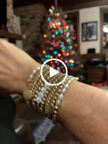 Customer video review of i love you juno bracelet double stack (3+4mm)
