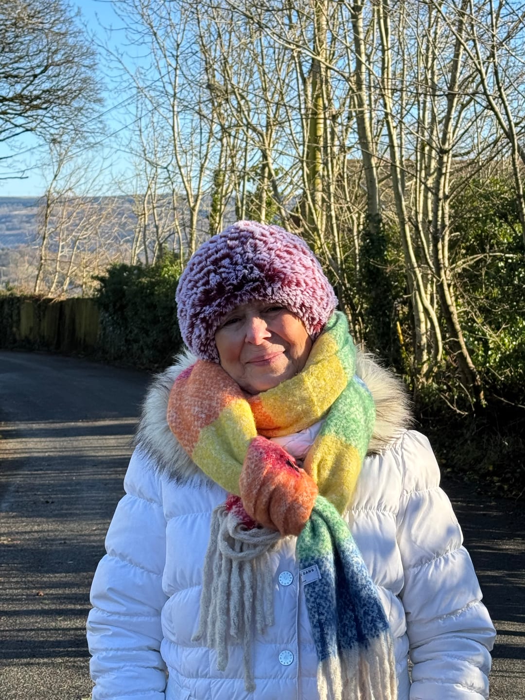 Customer photo review of Luxuriously Soft Rainbow Scarf Bold