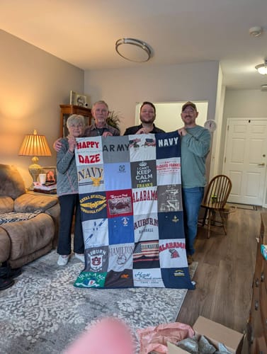 T-shirt quilt featuring alabama college football, auburn university football by Ray from TN