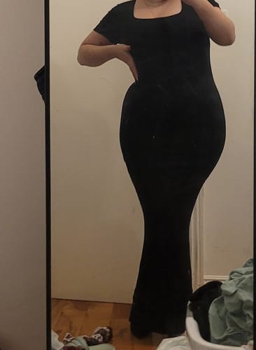 Customer photo review of Short Sleeve Maxi Shapewear Dress