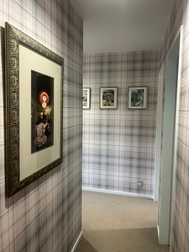 Customer photo review of Kirkham - Pink Tartan Wallpaper