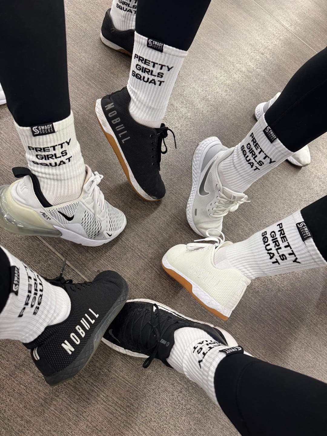 Customer photo review of Pretty Girls Squat - Women's Crew Workout Socks