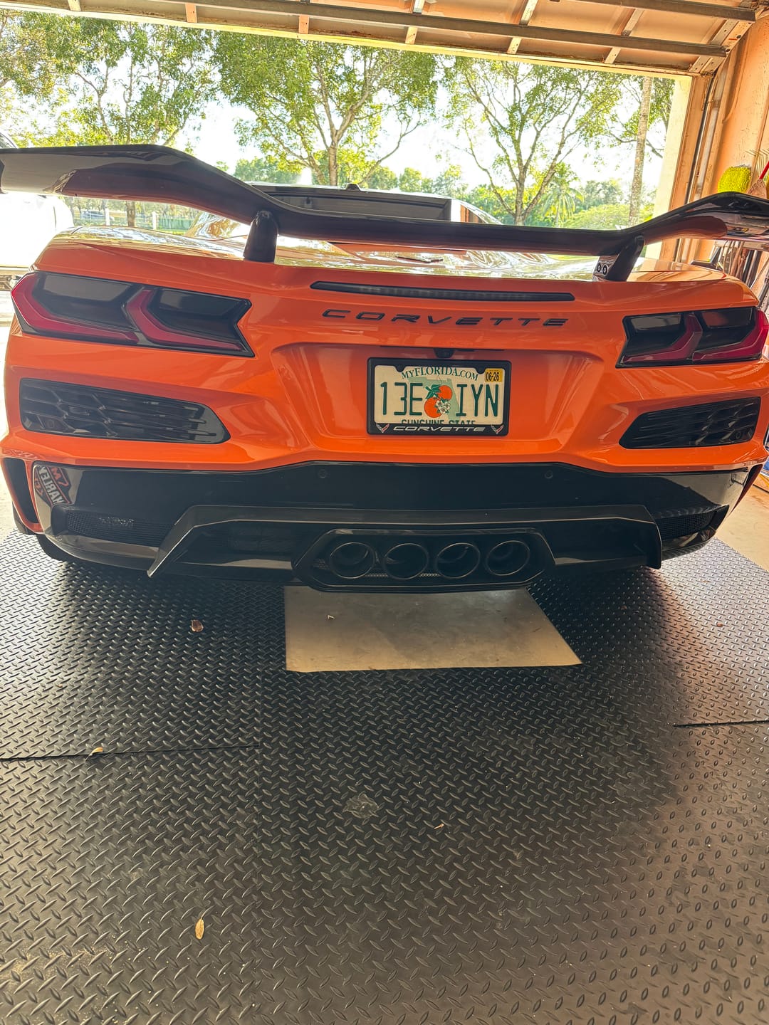 Customer photo review of Corvette C8 Z06 License Plate Backing