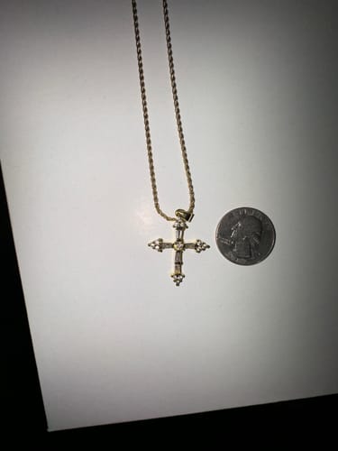 Customer photo review of Queen's Cross Necklace