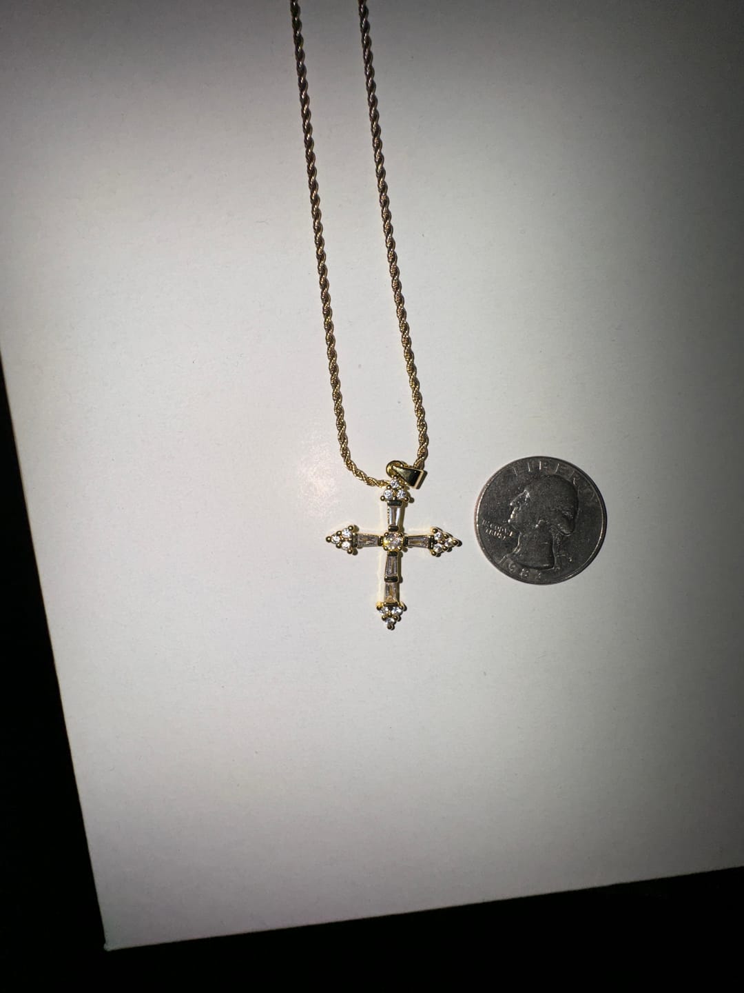 Customer photo review of Queen's Cross Necklace