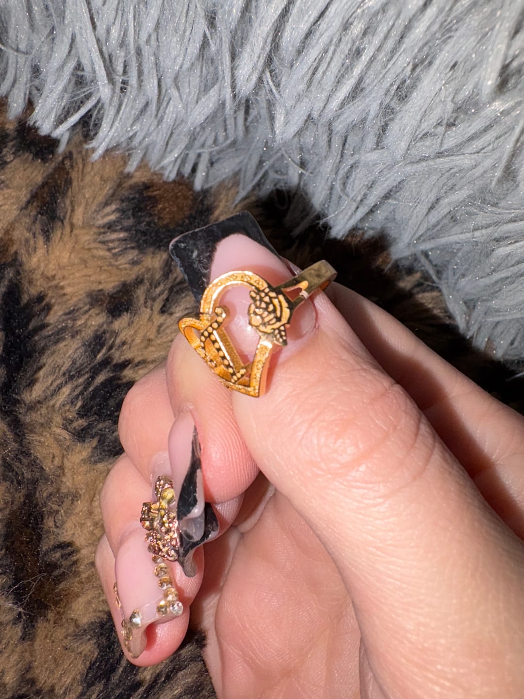 Customer photo review of Heart Initial Ring