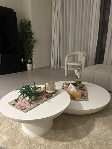 Customer photo review of Mondo White Concrete Coffee Table