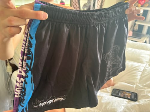 Customer photo review of 🔥NEW🔥 Footy Shorts - Pig Dog Black Blue stripe