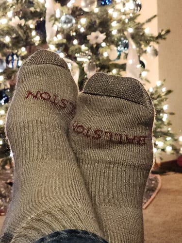 Customer photo review of Ballston Medium Weight 86% Merino Wool Socks for Winter & Outdoor Hiking and Trekking - 4 Pairs for Men and Women