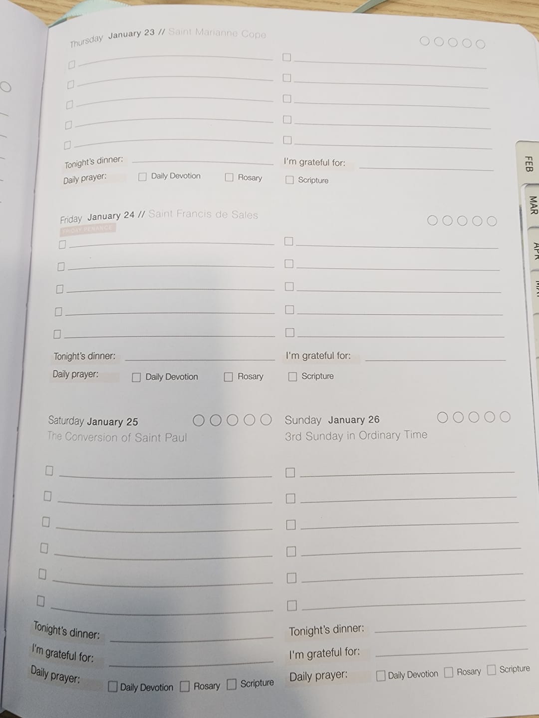 Customer photo review of 2025 Calendar Year Catholic Liturgical Planner // Mini Layout