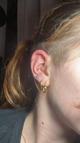 Customer photo review of Divine Earrings - Gold Vermeil