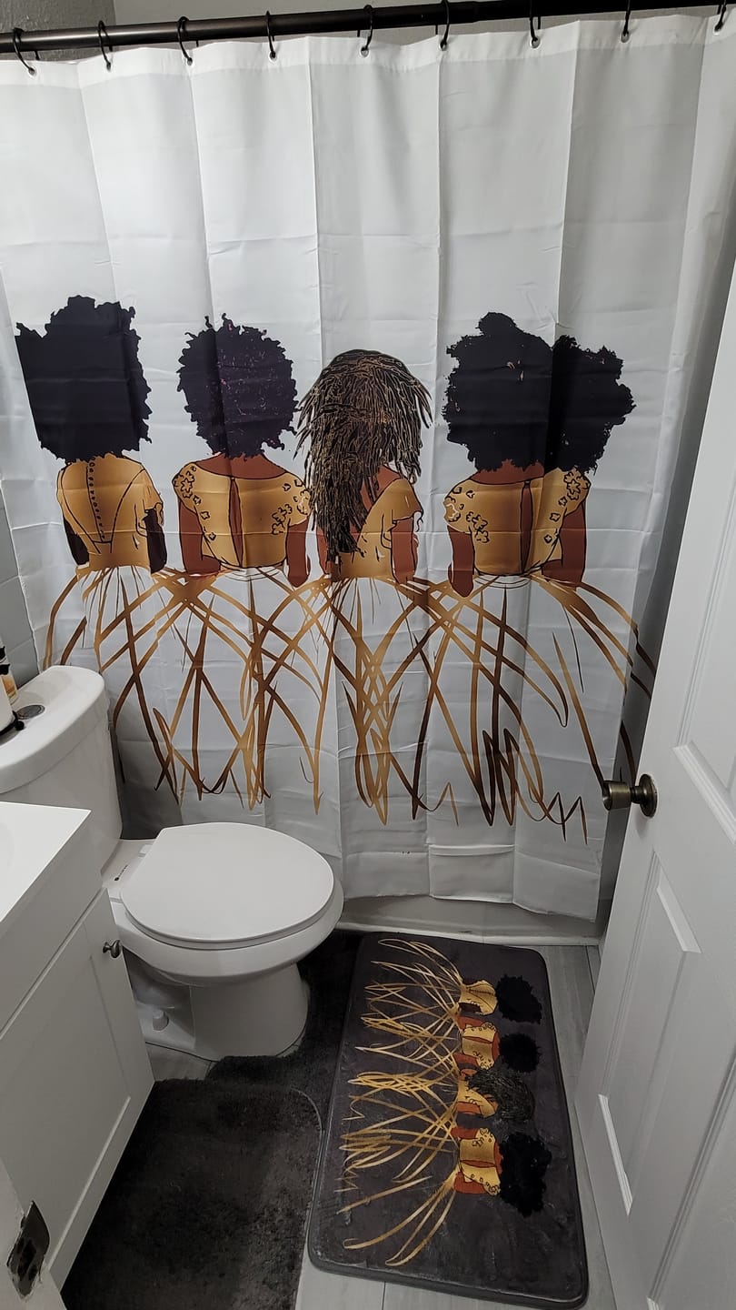 Customer photo review of Royal White Shower Curtain