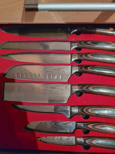 Customer photo review of Messerset Premium 8-teilig + Gratis Kochkurs & e-Buch