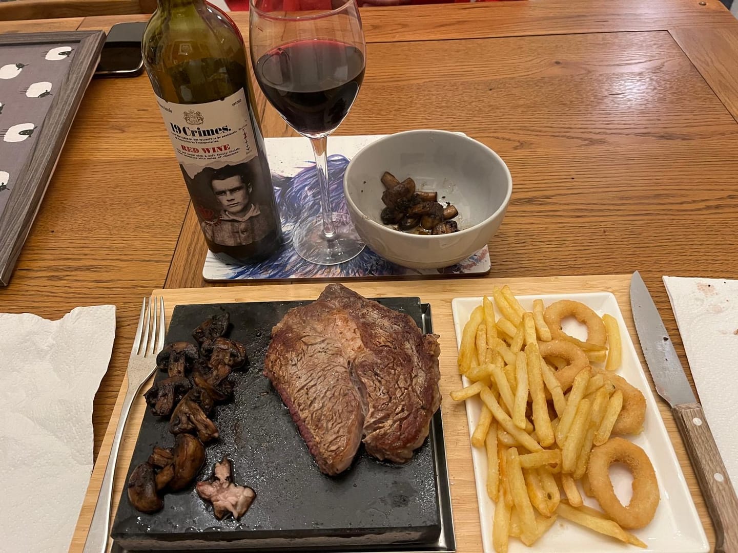 Customer photo review of The SteakStones Sizzling Steak Plate Set