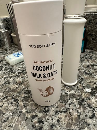 Customer photo review of Talc-Free Coconut Milk & Oats Body Powder