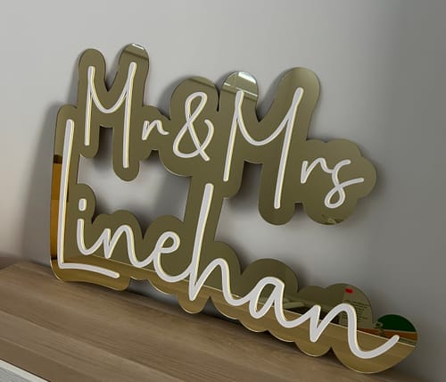 Customer photo review of Acrylic 3D Double Layered Business Logo Sign - 2 Rows