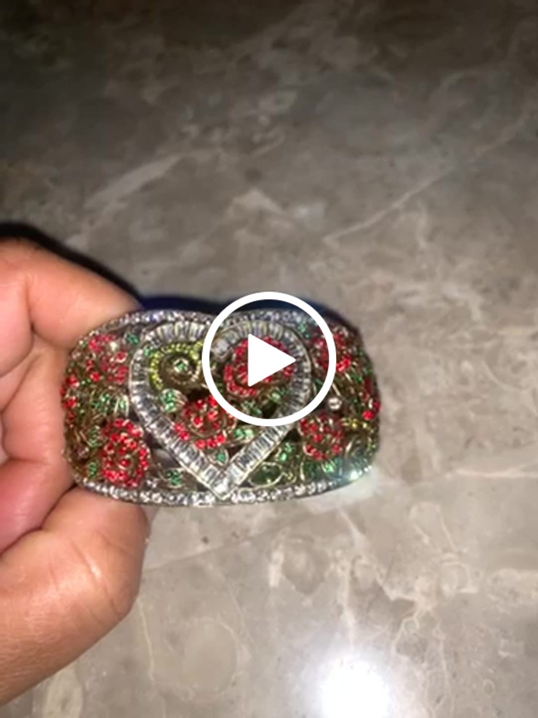 Customer video review of HEIDI DAUS®"Red Queen" Crystal Heart Floral Bracelet